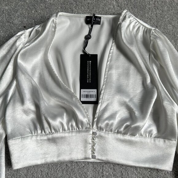 NWT White Fox CASSIA LONG SLEEVE Crop Blouse - Picture 6 of 7